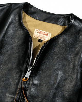 1960s Flat Track Leather Racing Jacket - Tea - core Horsehide - Brake House - Black - 13