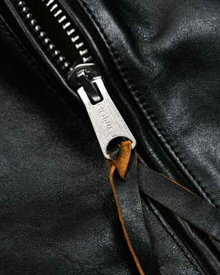 1960s Flat Track Leather Racing Jacket - Tea - core Horsehide - Brake House - Black - 14