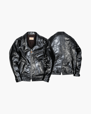 Mulholland Leather Motorcycle Jacket - Tea Core Horsehide - Brake House - Black - 1