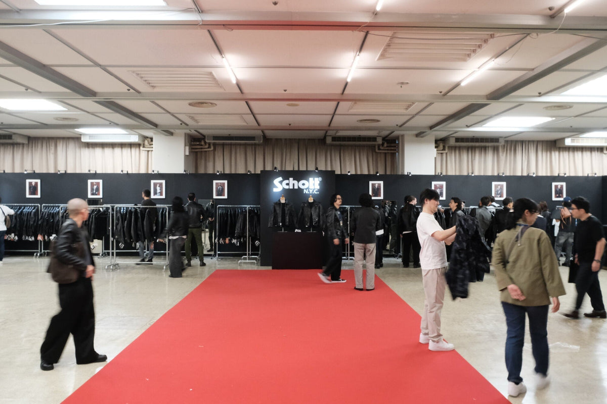 The Schott NYC booth at Leathers Day 2026, the largest booth at the show