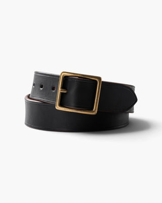 Garrison Tea-core Leather Belt - Brake House - Black / Brass - 1