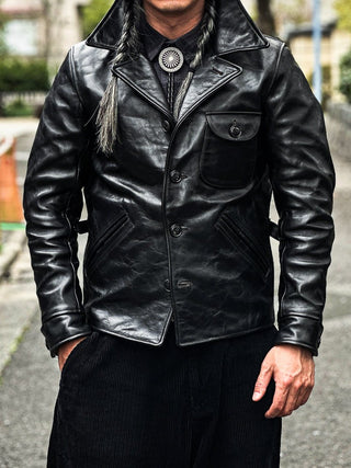 Four Corner Leather Work Jacket - Brake House - Black - 5