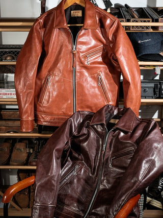 Mulholland Leather Motorcycle Jacket - Havana/brown color - Brake House - Seal Brown - 28
