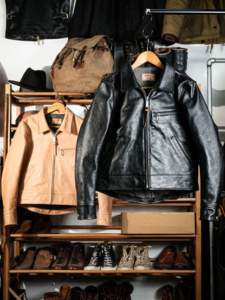 1930s Cropped Single Leather Jacket - Brake House - Natural hide - 11