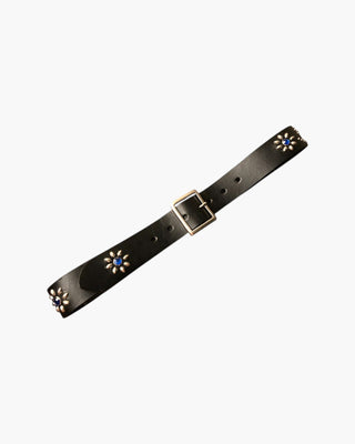 Floral Motif Studded Leather Belt - Brake House - 1