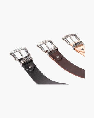 Arabesque Pattern Western Leather Belt