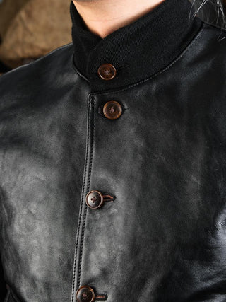 A - 1 Flight Leather Jacket - Brake House - Black - 6