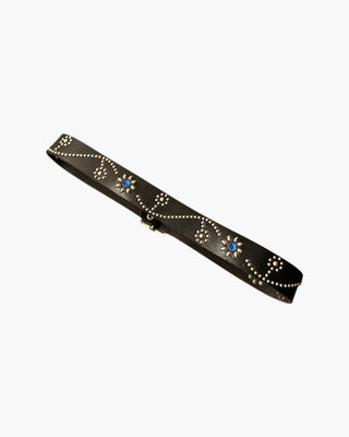 Floral Motif Studded Leather Belt - Brake House - 2