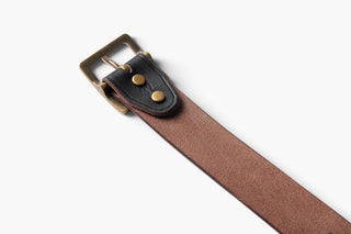 Garrison Tea-core Leather Belt - Brake House - Black / Brass - 3