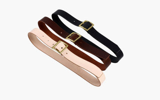 Brass Buckle Vegetable-Tanned Leather Belt