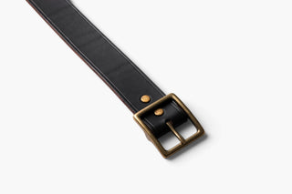 Garrison Tea-core Leather Belt - Brake House - Black / Brass - 4