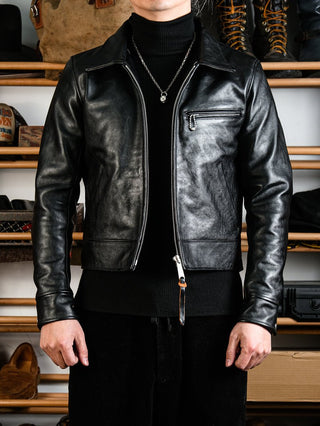 1930s Cropped Single Leather Jacket - Brake House - Natural hide - 3