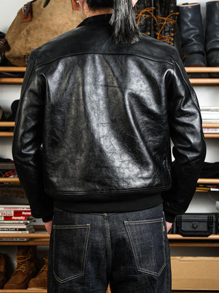 A - 1 Flight Leather Jacket - Brake House - Black - 4