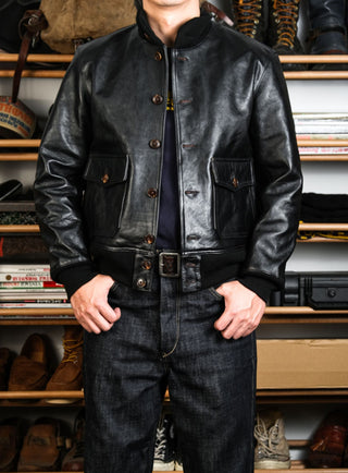 A - 1 Flight Leather Jacket - Brake House - Black - 7