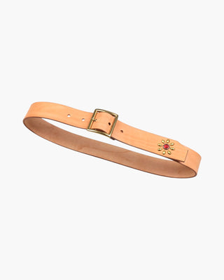 Studded Brass Buckle Leather Belt