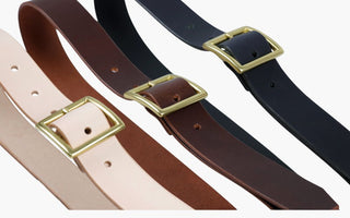 Brass Buckle Vegetable-Tanned Leather Belt