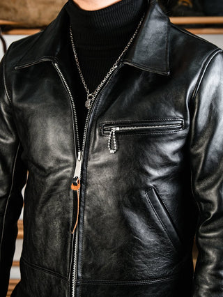 1930s Cropped Single Leather Jacket - Brake House - Natural hide - 5