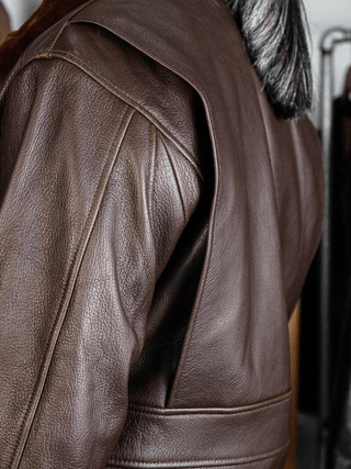 G - 1 Aviation Flight Leather Jacket - Brake House - Black - 25