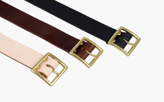 Brass Buckle Vegetable-Tanned Leather Belt