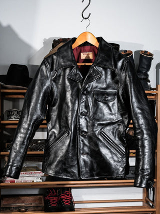 Four Corner Leather Work Jacket - Brake House - Black - 3
