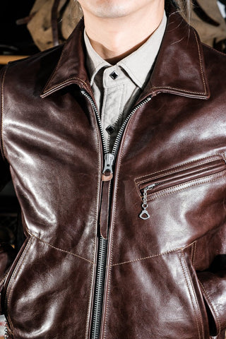 Mulholland Leather Motorcycle Jacket - Havana/brown color - Brake House - Seal Brown - 10