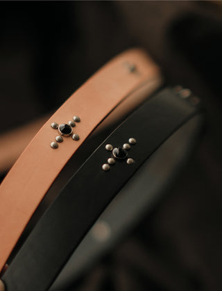 Studded Narrow Vegetable-Tanned Leather Belt