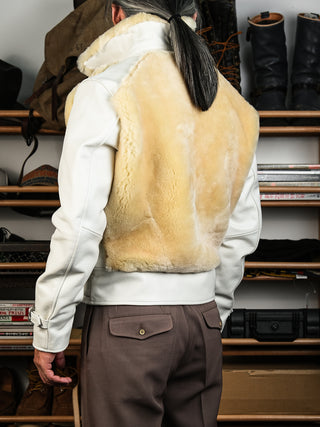 Grizzly Shearling Leather Jacket - Black/White