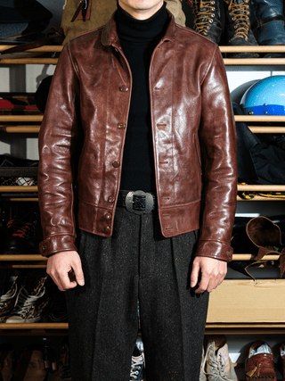 Cossack Leather Jacket - Brown - Brake House - Brown - 3