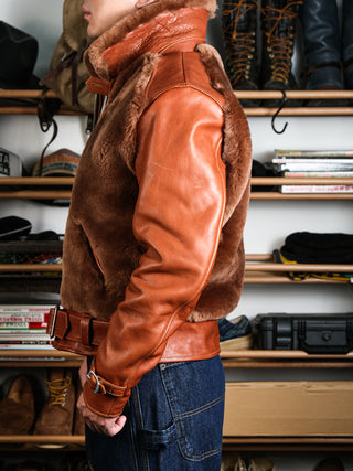 Grizzly Shearling Leather Jacket - Havana