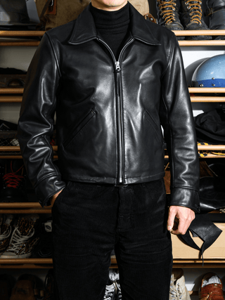 Single Sport Leather Jacket - Brake House - Seal Brown - 9