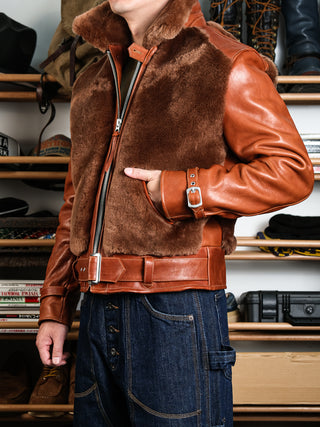 Grizzly Shearling Leather Jacket - Havana