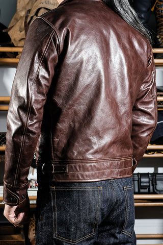 Mulholland Leather Motorcycle Jacket - Havana/brown color - Brake House - Seal Brown - 14