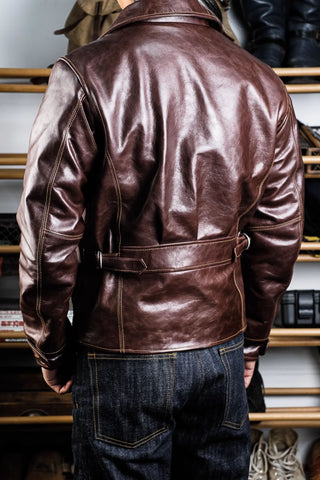 Half Belt Single Leather Jacket