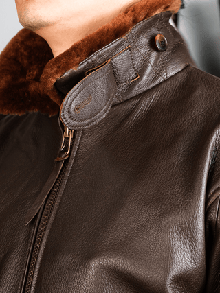 G - 1 Aviation Flight Leather Jacket - Brake House - Black - 15