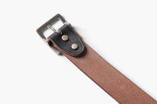 Garrison Tea-core Leather Belt - Brake House - Black / Silver - 3