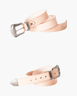 Arabesque Pattern Western Leather Belt