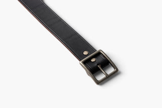 Garrison Tea-core Leather Belt - Brake House - Black / Silver - 4