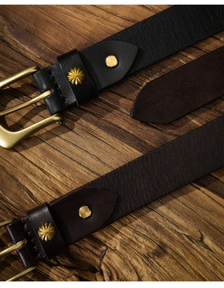 Vintage Brass Leather Belt