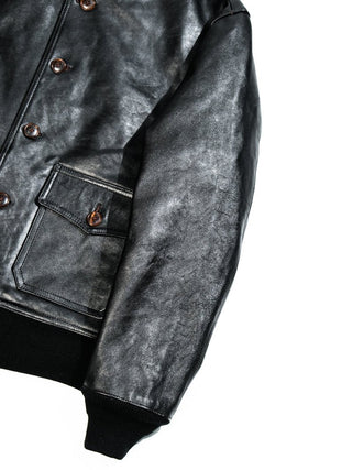 A - 1 Flight Leather Jacket - Brake House - Black - 10