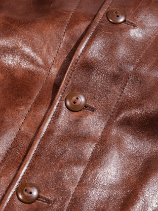 Cossack Leather Jacket - Brown - Brake House - Brown - 11