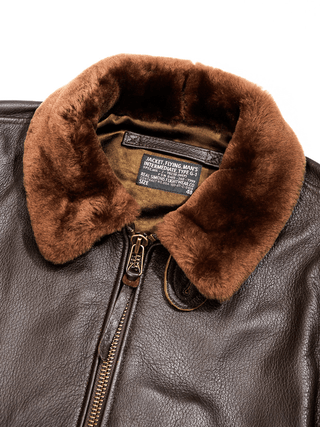 G - 1 Aviation Flight Leather Jacket - Brake House - Black - 11