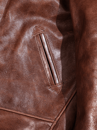 Cossack Leather Jacket - Brown - Brake House - Brown - 12