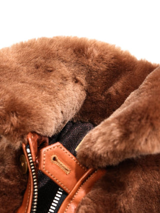 Grizzly Shearling Leather Jacket - Havana - Brake House - Havana brown - 13