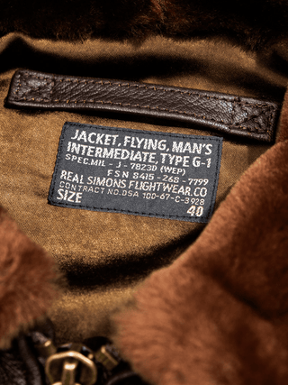 G - 1 Aviation Flight Leather Jacket - Brake House - Black - 39