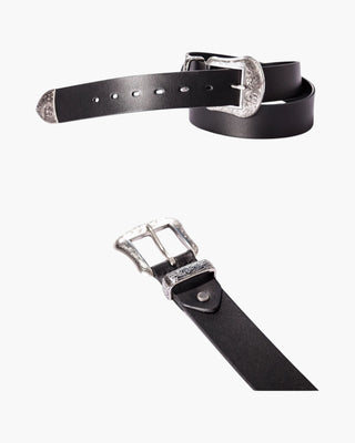 Arabesque Pattern Western Leather Belt