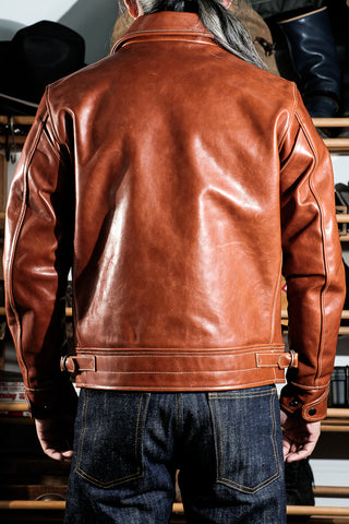 Mulholland Leather Motorcycle Jacket - Havana/brown color