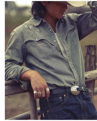 Western Style Leather Belt