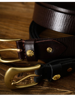 Vintage Brass Leather Belt