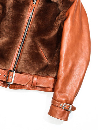Grizzly Shearling Leather Jacket - Havana - Brake House - Havana brown - 14
