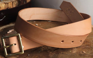 Studded Brass Buckle Leather Belt